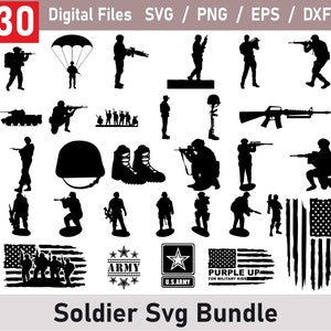 Military Soldier SVG Bundle, Army Unit Svg, Soldier clipart, American Troops Svg, Army Silhouette