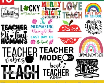 Teacher Appreciation svg Bundle, Teacher Life Svg, Back to School Svg, Teacher Quote Svg, Teacher Svg, School Svg, Teacher shirt Svg