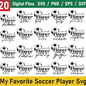 Mein Lieblings-Fußballspieler-Svg-Bundle, Familien-Fußball-Svg, Fußball-Shirt-Svg, Fußball-Lebens-Svg, Lieblingsspieler-Vater| Fußball Fan Geschenke | Digital