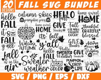 Fall SVG Bundle, Fall Svg, Hello Fall Svg, Autumn Svg, Thanksgiving Svg, Fall Cut Files, fall sign svg, Happy fall svg, Fall shirt svg