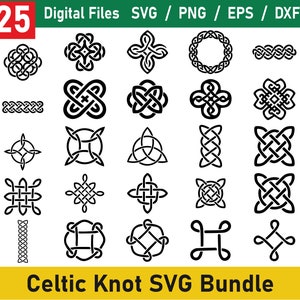 Celtic Knot SVG Bundle, Celtic PNG Bundle, Celtic Clipart, Celtic SVG Cut Files for Cricut, Knots Clovers Crosses Bundle, Celtic Knot Svg