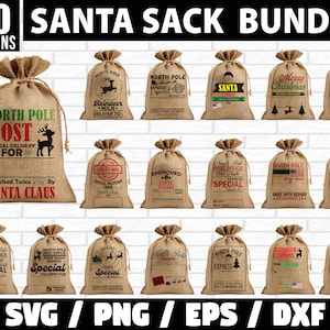 Santa Sack SVG Bundel, Christmas Santa Sack SVG, Santa Sack PNG, Gift Bag SVG, Christmas Express SVG, Noordpool Special Delivery SVG