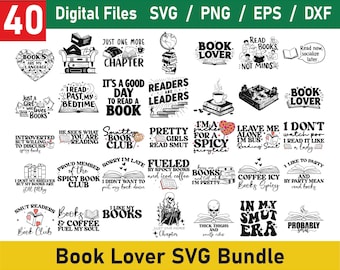 Paquete de libros de lectura SVG, paquete de libros picantes SVG, libros SVG, libros PNG, paquete de lectura SVG, amante de los libros SVG, libro SVG, libro floral SVG