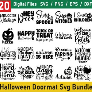 Halloween Doormat Svg Bundle, Halloween Welcome sign svg, Welcome Boo, Trick or Treat Wipe your Feet, Halloween Door Mat Png
