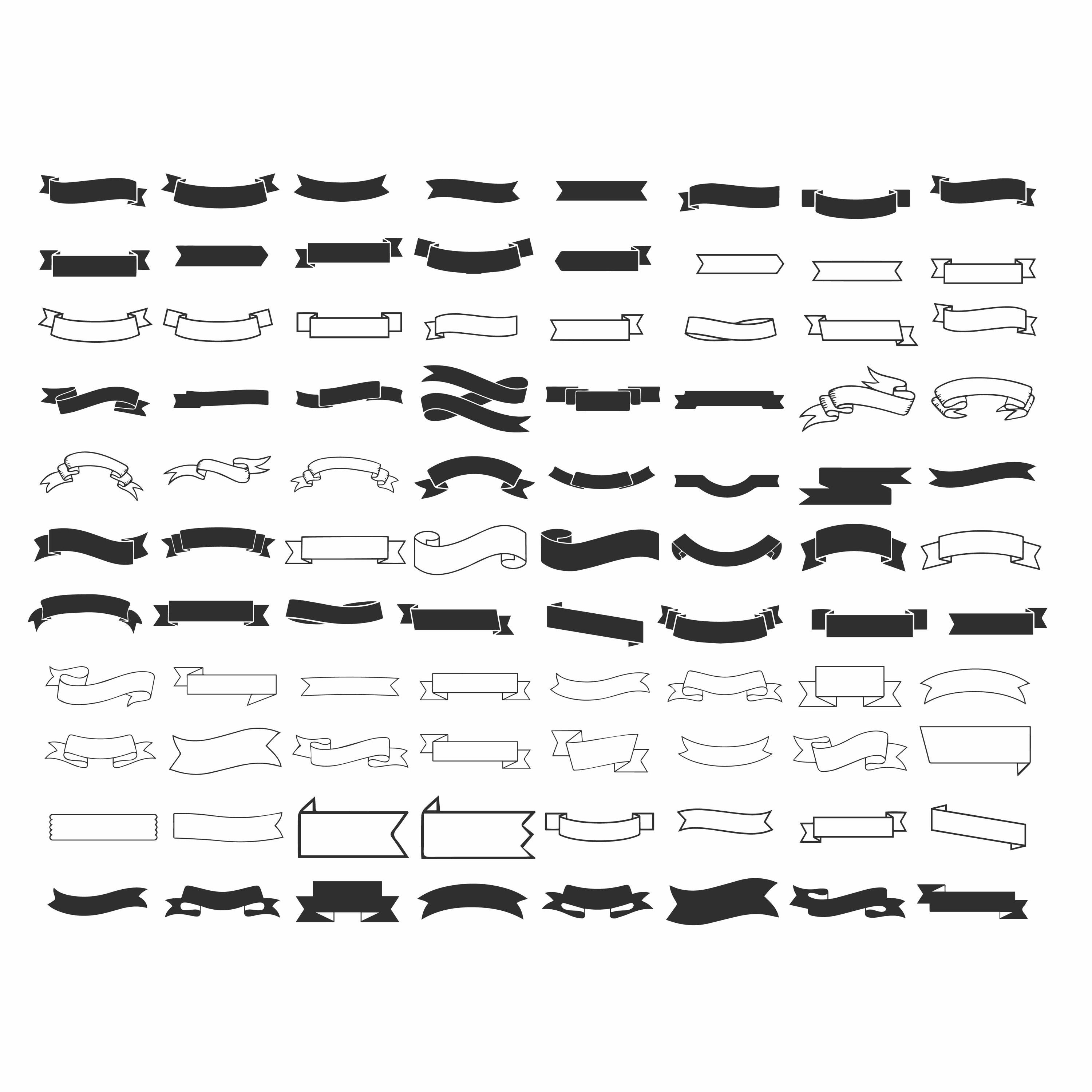 Ribbon Svg Bundle, Banner Clipart, Banner Cut Files for Circut, Ribbon ...