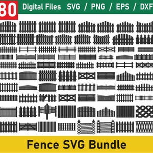 Zaun SVG Bundle, Zaun PNG Bundle, Zaun Clipart, Zaun SVG Schnittdateien für Cricut, Picket Zaun svg, Eisenguss Zaun svg, Holzzaun svg.