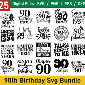 90e verjaardag SVG bundel, 90 en fantastische SVG, het duurde 90 jaar om er zo goed uit te zien SVG, 90e verjaardag shirt SVG, 90e verjaardagscadeau
