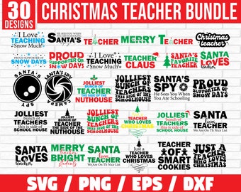 Teacher Christmas Svg Png Bundle, Retro Teacher Christmas Svg, Merry Christmas Teacher Svg, Holly Jolly Teacher Vibes Svg, Png File