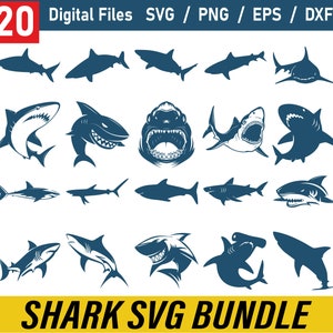Shark SVG Bundle, Shark SVG, Shark Clipart, Shark png, Ocean svg, Shark silhouette, Shark svg files for cricut, Shark cut file, Shark vector