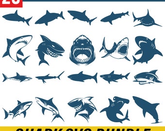 Shark SVG Bundle, Shark SVG, Shark Clipart, Shark png, Ocean svg, Shark silhouette, Shark svg files for cricut, Shark cut file, Shark vector