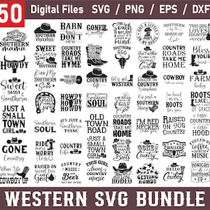 Pacote Western Svg, Citações Western Svg, Vida no Campo Svg, Howdy Yall svg, Música Country png, Southern svg, Howdy Svg, Cowboy Svg, Cowgirl Svg