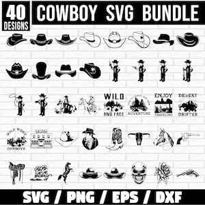 Cowboy SVG Bundle, Cowboy dxf, Cowboy png, Cowboy eps, Cowgirl svg, Cowboy Clipart, Cowboy Vektor, Cowboy cut Files, Western svg, Pferde svg