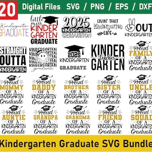 Bundle SVG diplômé de la maternelle, chemise diplômée de la maternelle Png, svg de l'obtention du diplôme 2025, maternelle Svg, cadeaux de remise des diplômes Svg