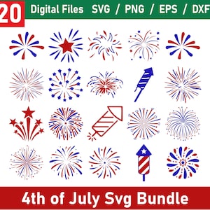 Lot de feux d'artifice SVG, SVG de pétard, feu d'artifice du 4 juillet png | Clipart de feux d'artifice | Éléments de feux d'artifice | Fête de l'indépendance