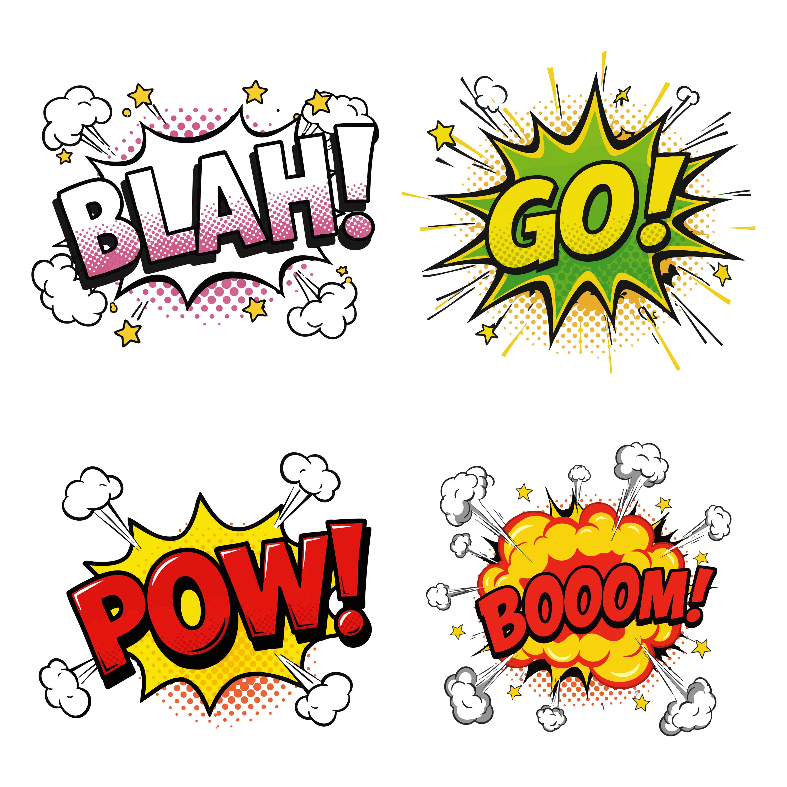 Comic Style Action Svg Bundle|, Art Svg, Comic Book Clipart, Comic ...