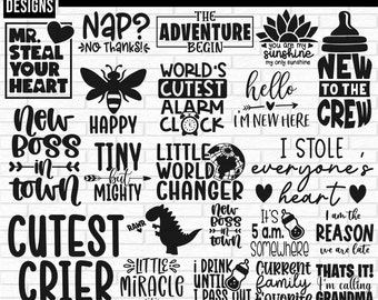 Baby SVG Bundle, Baby Onesie SVG, Funny Baby svg, baby newborn svg, Newborn SVG Bundle, Baby Quote Bundle, Cute Baby Sayings svg