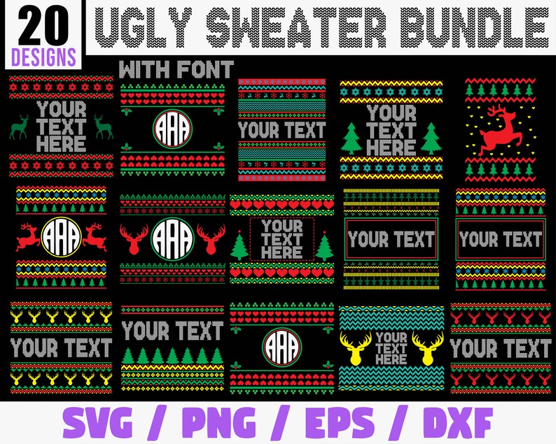 Ugly Sweater SVG Bundle, Christmas Sweater Svg, Ugly Sweater Svg, Ugly ...