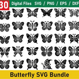 Butterfly SVG Bundle, Butterfly Clipart, Butterflies, Butterfly Svg for Cricut, Butterfly Clipart, Silhouette