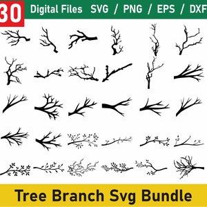 Ramo di albero in formato Svg, ramo in formato Svg, ramo Png, ramo Clipart, sagoma del ramo, ramo di albero Svg tagliare file per Cricut, rami in formato Svg, albero in formato Svg