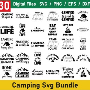 Camping SVG Bundle, Camping Hoodie SVG, Camping Life svg, Happy Camper svg, Camping Shirt svg, Hiking svg, Cut Files for Cricut,