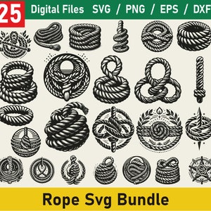 Rope SVG Bundle, Nautical knot svg, Rope dxf, Rope png, Rope eps, Rope vector, Rope cut files, Rope svg, Nautical rope svg, Rope