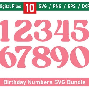 Birthday Numbers Svg bundle, Numbers SVG Bundle, Counting Numbers Svg, Number Designs Svg, Numeral Numbers Svg, Number Monograms Svg