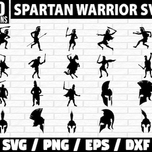 Pacote Spartan Warrior Svg, Capacete de Guerreiro Cavaleiro Espartano Lutador Templário Romano Gladiador Sparta Roma Arte de Parede Laser hd Cricut Vector SVG