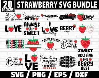 Strawberry Svg Bundle, Strawberry svg, Berry svg, Strawberry Clipart, Strawberry Shortcake Svg, Strawberry Mug Clipart, Strawberry Fruit Svg