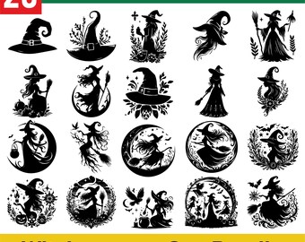 Hexe Bundle SVG, Halloween SVG, Halloween Hexe dafür, Hexe Clipart, Hexe Cricut, Hexe Silhouette, Hexe Vektor, Halloween Clipart