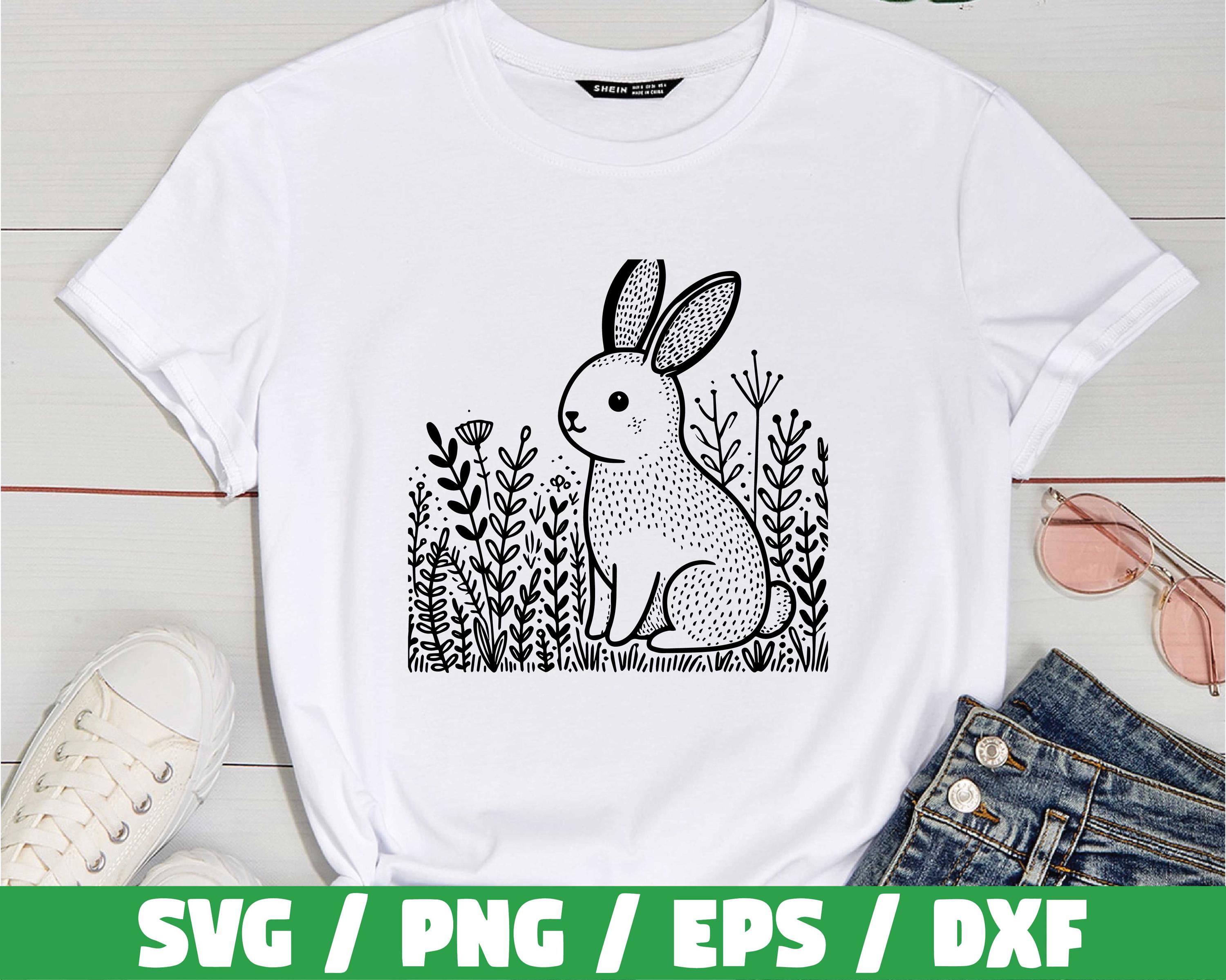 Rabbit SVG Bundle, Bunny Outline SVG Bundle, Bunny Silhouette Shape Set ...