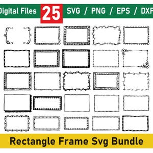 Bundle Png cadre rectangle, Clipart rectangle, Svg carré, Silhouette de cadres, Bundle Png cadre rectangle, carré, géométrique Svg