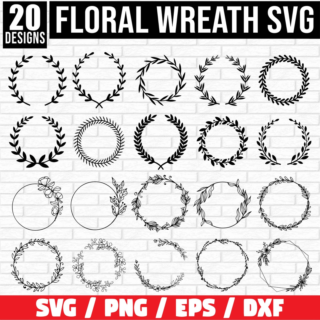 Wreath Svg Bundle , Floral Wreath Svg, Circle Svg Bundle, Wedding ...