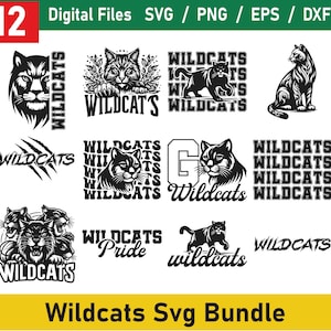 Wildcats svg bundle, Wildcats school spirit shirt, Wildcats football svg, Wildcats team svg, Wildcats face svg, Wildcat pride svg, Cut files