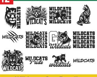 Wildcats svg bundle, Wildcats school spirit shirt, Wildcats football svg, Wildcats team svg, Wildcats face svg, Wildcat pride svg, Cut files