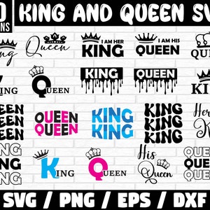 Queen and King SVG Bundle, king queen svg, Her King Svg, His Queen Svg, king svg, queen svg, King crown svg, Crown Svg for Cricut
