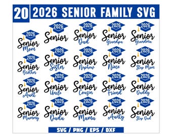 Paquete SVG para estudiantes de último año de 2026, SVG de graduación, SVG de la clase de último año de 2026, graduación de último año, SVG de camiseta de secundaria, SVG de 2026, Camisetas de último año 2k26