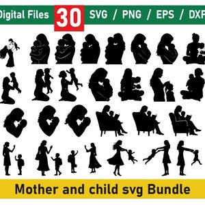 Mutter SVG, Mutter und Sohn Silhouette SVG, Mutter Tochter Silhouette, Mutter Tochter Zitate, Mutter und Sohn Silhouette SVG, Mama Shirt, Mutter und Sohn