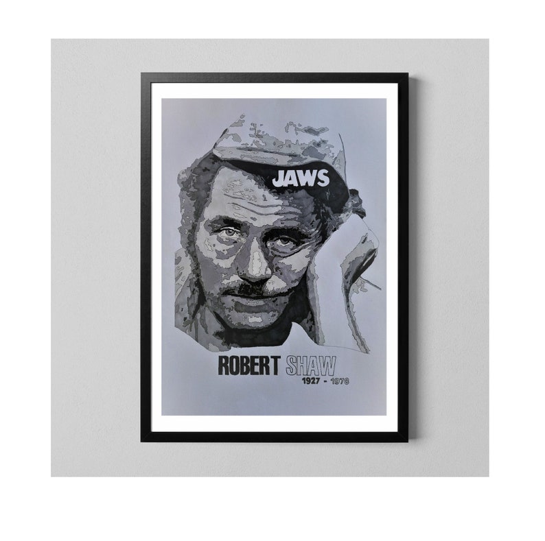 JAWS QUINT Robert Shaw Original Pencil Drawing Artwork Etsy