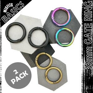 Anneaux pour portail, 33 mm de diamètre, porte-clés à ressort