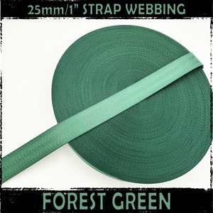 Correas para bolsos de estilo cinturón de seguridad, de color verde, de 2,5 cm (1") de ancho, accesorios para hacer bolsos, suministros para manualidades, bolsos de costura, carteras, collares para perros y mascotas, arneses