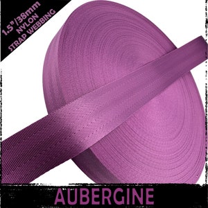 Sangle en nylon violet aubergine de 38 mm