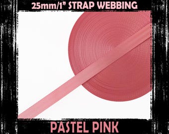 Correas de nailon de 25 mm en color rosa pastel