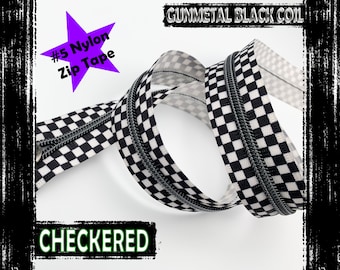 ツートンブルー＆ライムグリーン #5 ナイロンジッパーテープ：シルバー