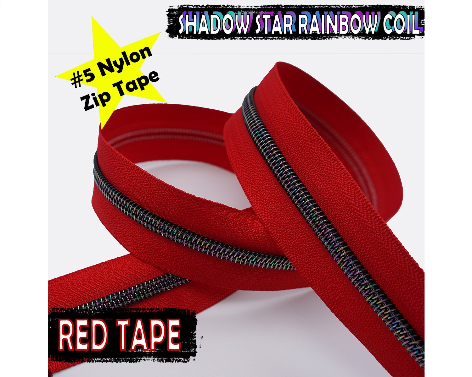 Deep Purple Zip Tape, 5 Nylon Zipper Shadow Star Collection, Dark