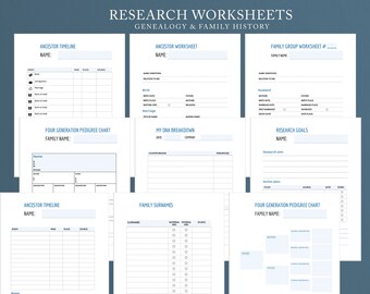 Family History Worksheet Bundle Worksheets PDF Digital - Etsy