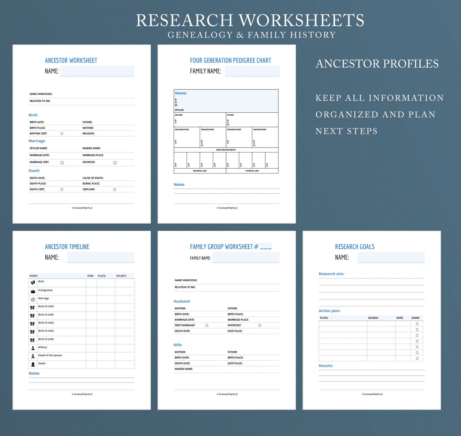 Family History Worksheet Bundle Worksheets PDF Genealogy - Etsy