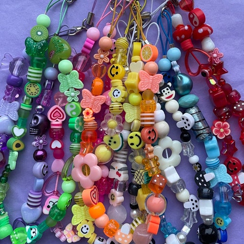 Custom Initial Y2k Phone Charm Beaded Charm Customisable - Etsy UK