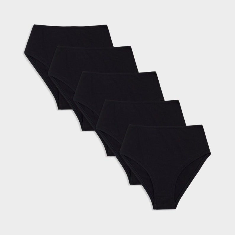 Organic Cotton Underwear 5 Pack Highcut Brief Etsy