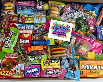American Sweets Candy Gift Box 50 Piece Birthday Hamper USA Candies