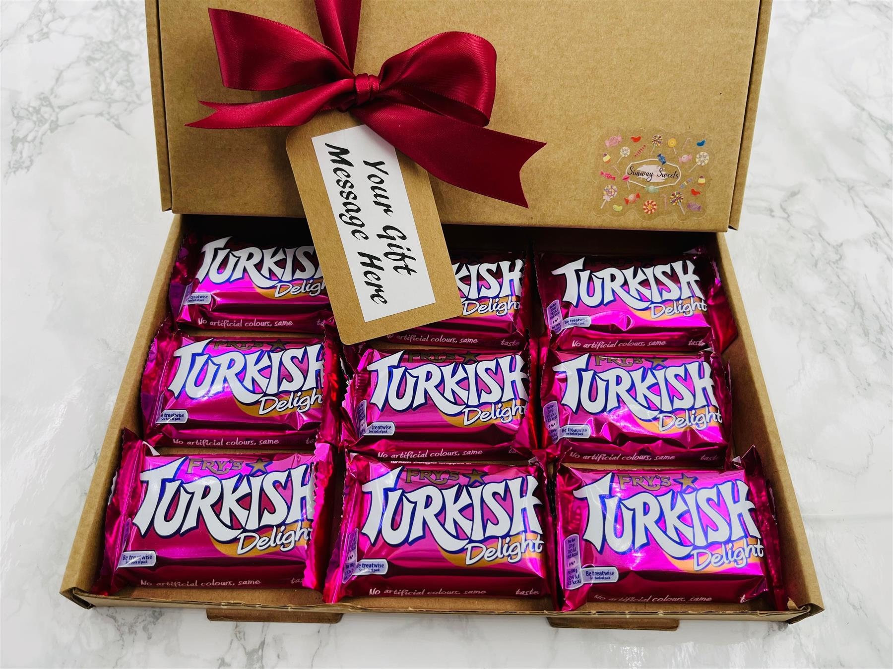 Frys Turkish Delight Gift Box - X5 Frys Turkish Delights 51g Bars